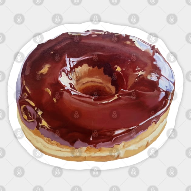 Chocolate Dip Donut Painting #2 (no background) Sticker by EmilyBickell